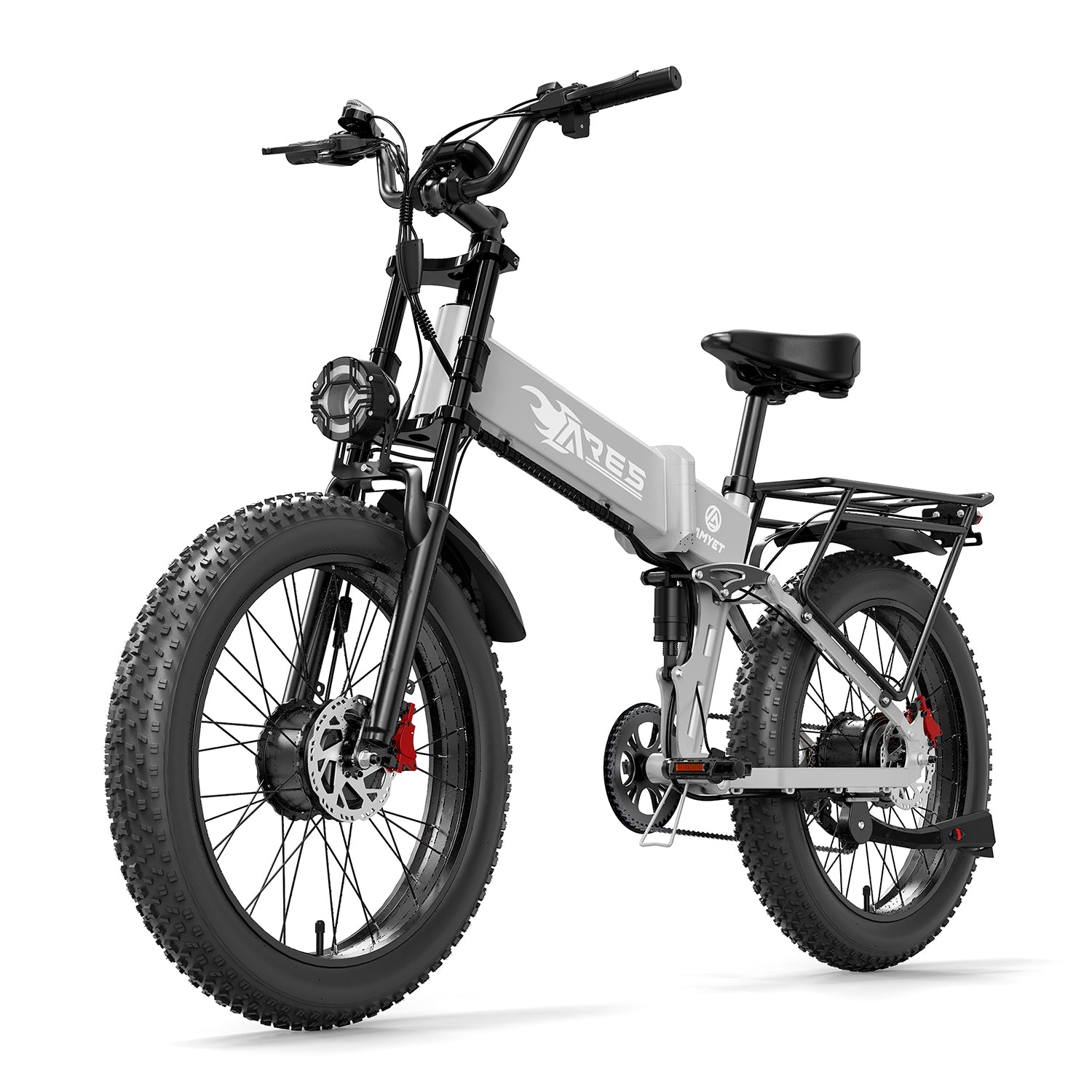 AMYET Ares 2*1000W Dual Motor Electric Mountain Folding Bike 52V/20Ah – AMYET eBikes AMYET Ares 2*1000W Dual Motor Electric Mountain Folding Bike 52V/20Ah – AMYET eBikes