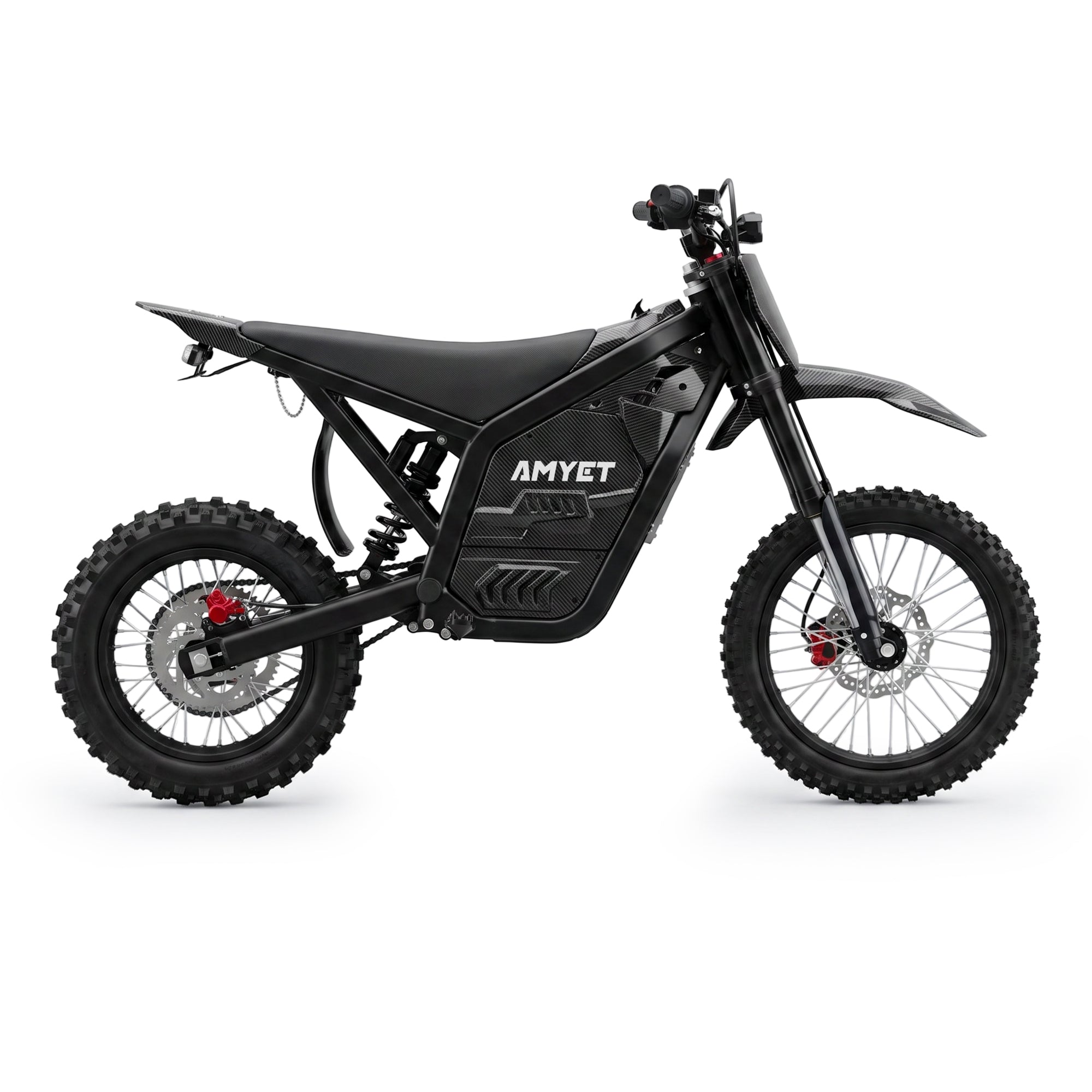 Amyet EDB002 4000W Electric Dirt Bike for Teens Adults,Carbon Fiber Frame, 230NM Torque,45 MPH,40 Miles,48V 23Ah Battery,14" /12" Tires, Full Hydraulic Brakes and Suspensions Mountain Off-Road e Bike