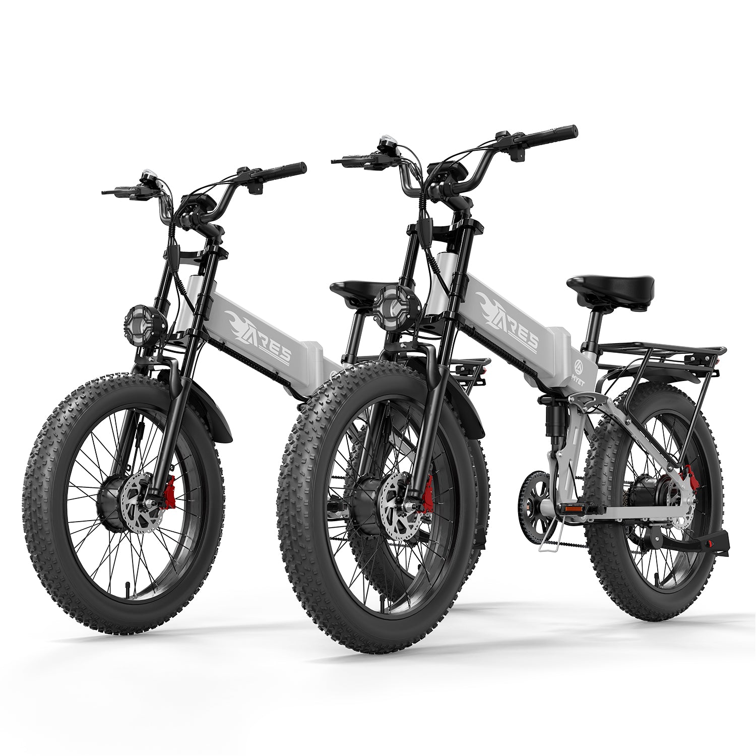 AMYET Ares 2*1000W Dual Motor Electric Mountain Folding Bike 52V/20Ah - Gray