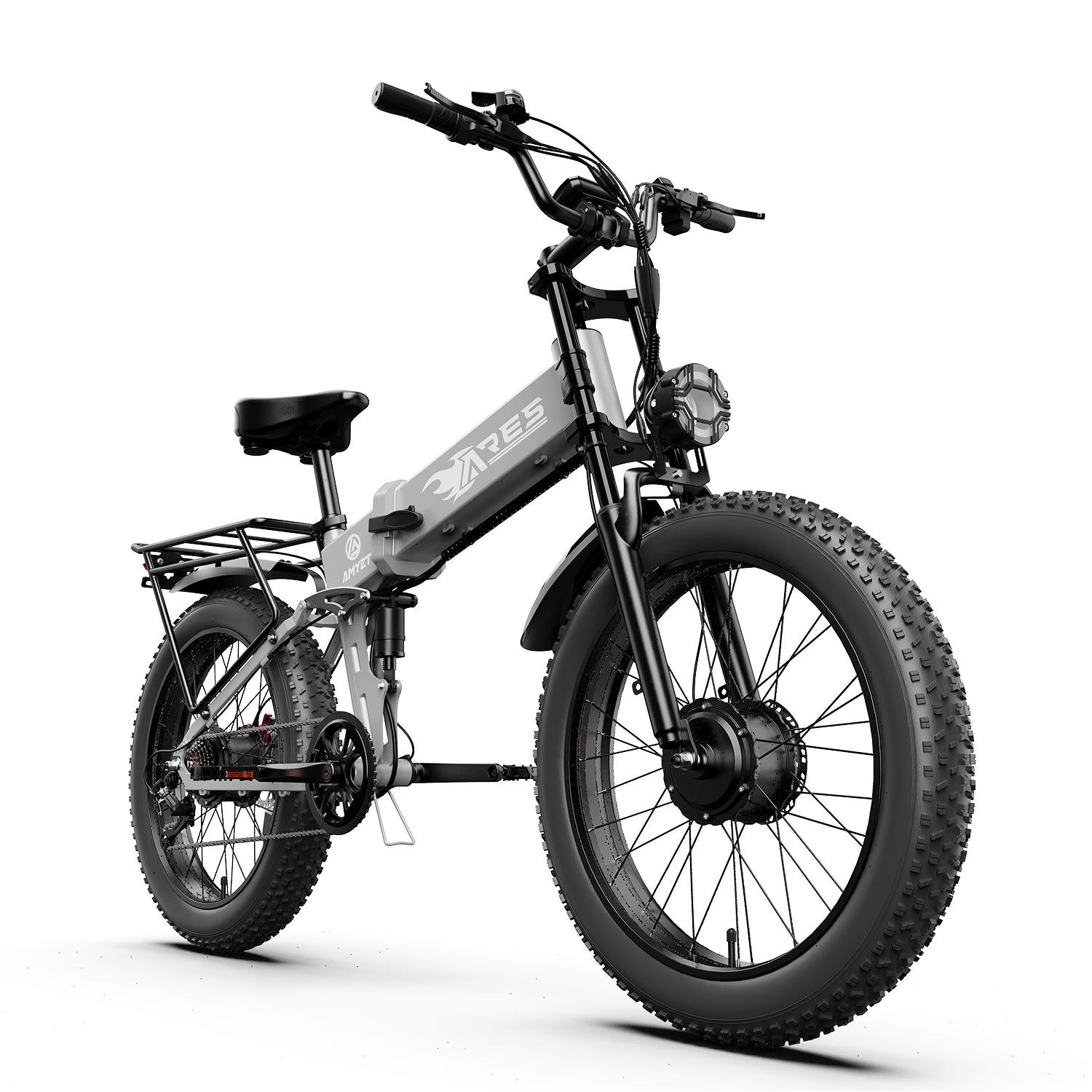 AMYET Ares 2*1000W Dual Motor Electric Mountain Folding Bike 52V/20Ah - Gray