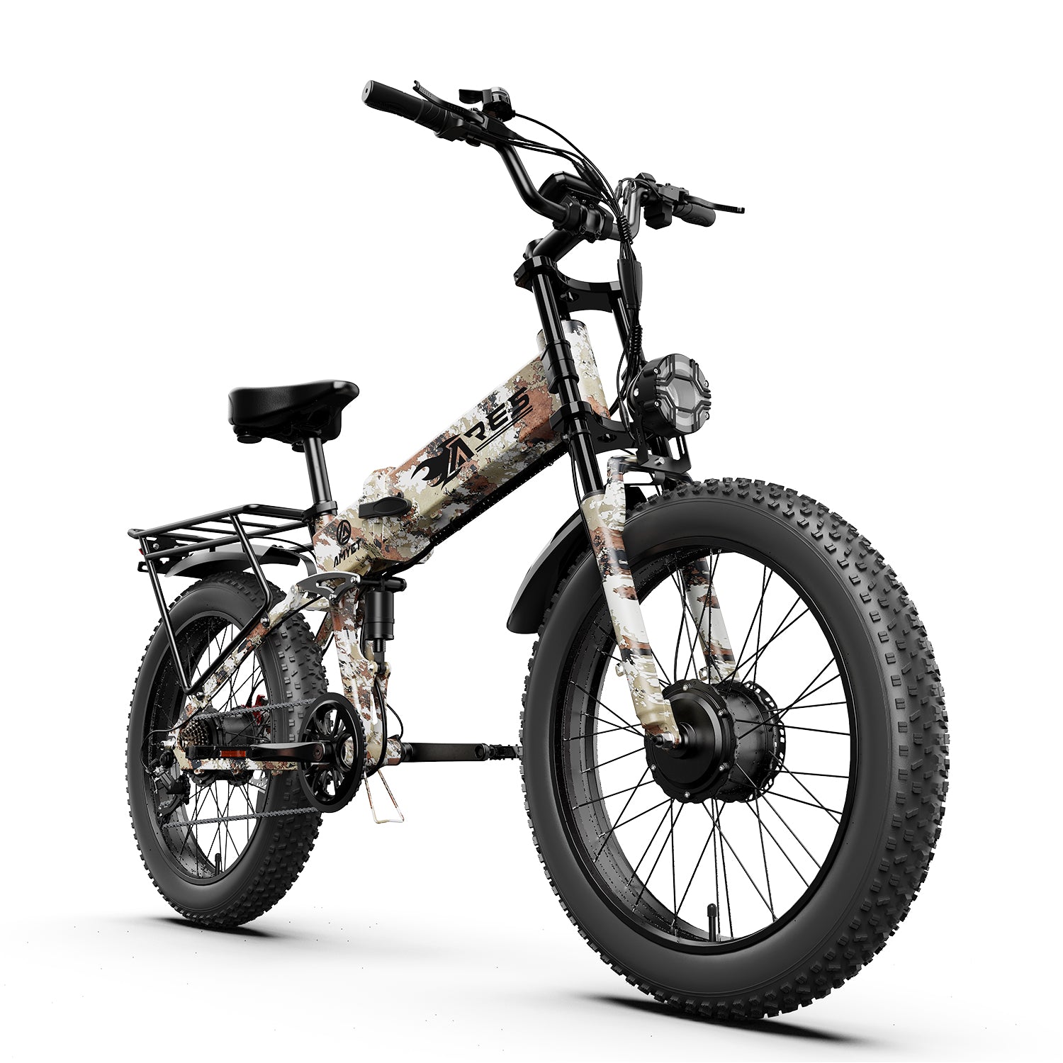AMYET Ares 2*1000W Dual Motor Electric Mountain Folding Bike 52V/20Ah - Camo