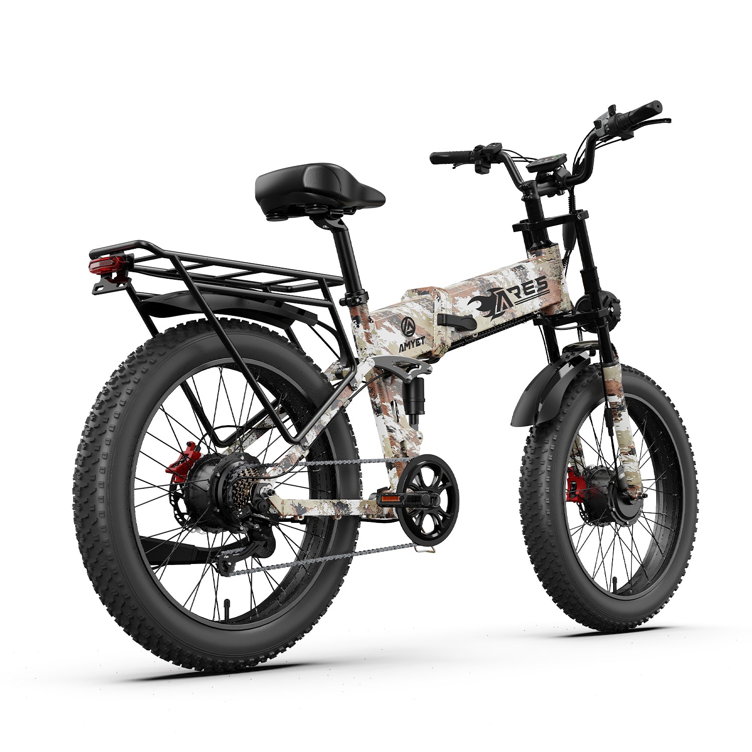 AMYET Ares 2*1000W Dual Motor Electric Mountain Folding Bike 52V/20Ah - Camo