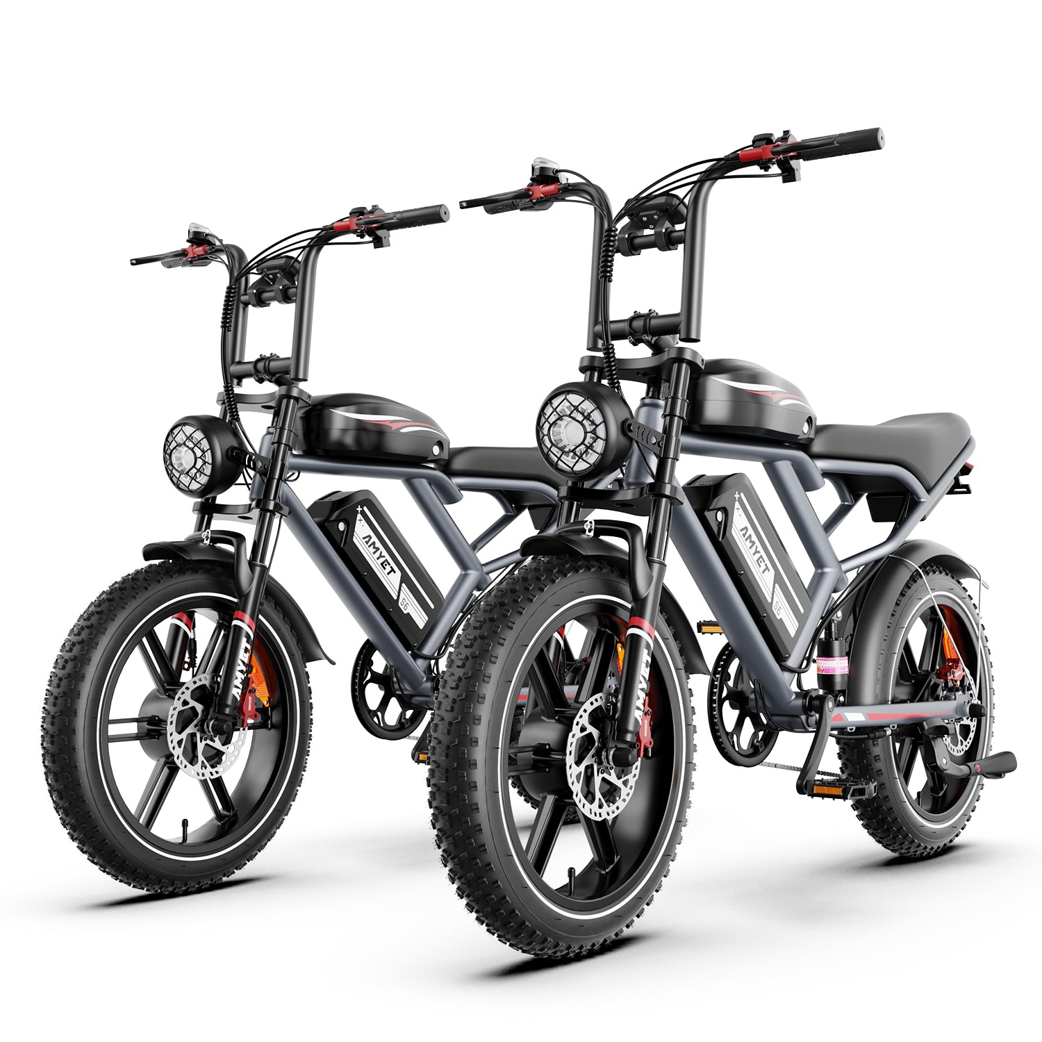 AMYET S6 2000W Dual Motor and Batteries Electric Bike - Gray - AMYET eBikes