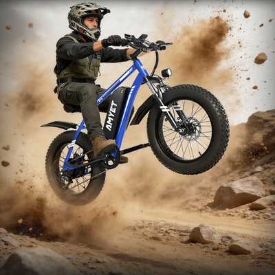 AMYET K10 1000W Electric Bike for Adults with 20"x4" Fat Tire with 48V 15AH Battery, Commute Electric Bicycles,Mountain Ebikes 28mph 60 Miles 7 Speed Gears E-bike for Men Women Teenagers,Blue
