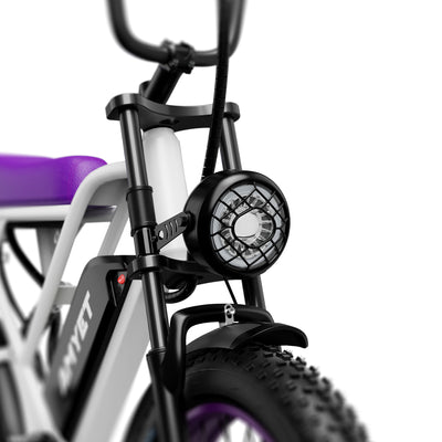 AMYET V9-G60 Fat Tire Mountain Peak 1500W 48V 20Ah Electric Bike, UL2849- Purple
