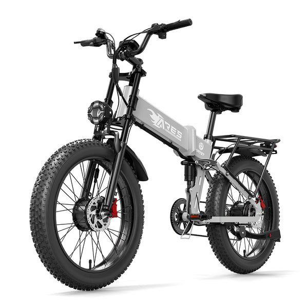 AMYET Ares 2*1000W Dual Motor Electric Mountain Folding Bike 52V/25Ah - Gray