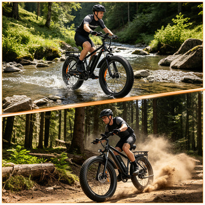 AMYET EB26 Electric Bike for Adults 1000W Electric Bicycle 48V 15AH Battery Electric Bike 26"x4" Fat Tire Off-Road 28 MPH 7 Speed Gears Ebike with UL 2849 Certified-Black