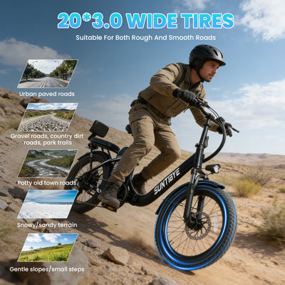 Amyet SE1 Foldable Electric Bike for Adults 1000W Peak Motor, 48V 15AH (720WH) Battery, 20" x3.0 Fat Tire Ebike 28mph 7 Speed Gears Commuter Electric Bicycle E-Bike,Black