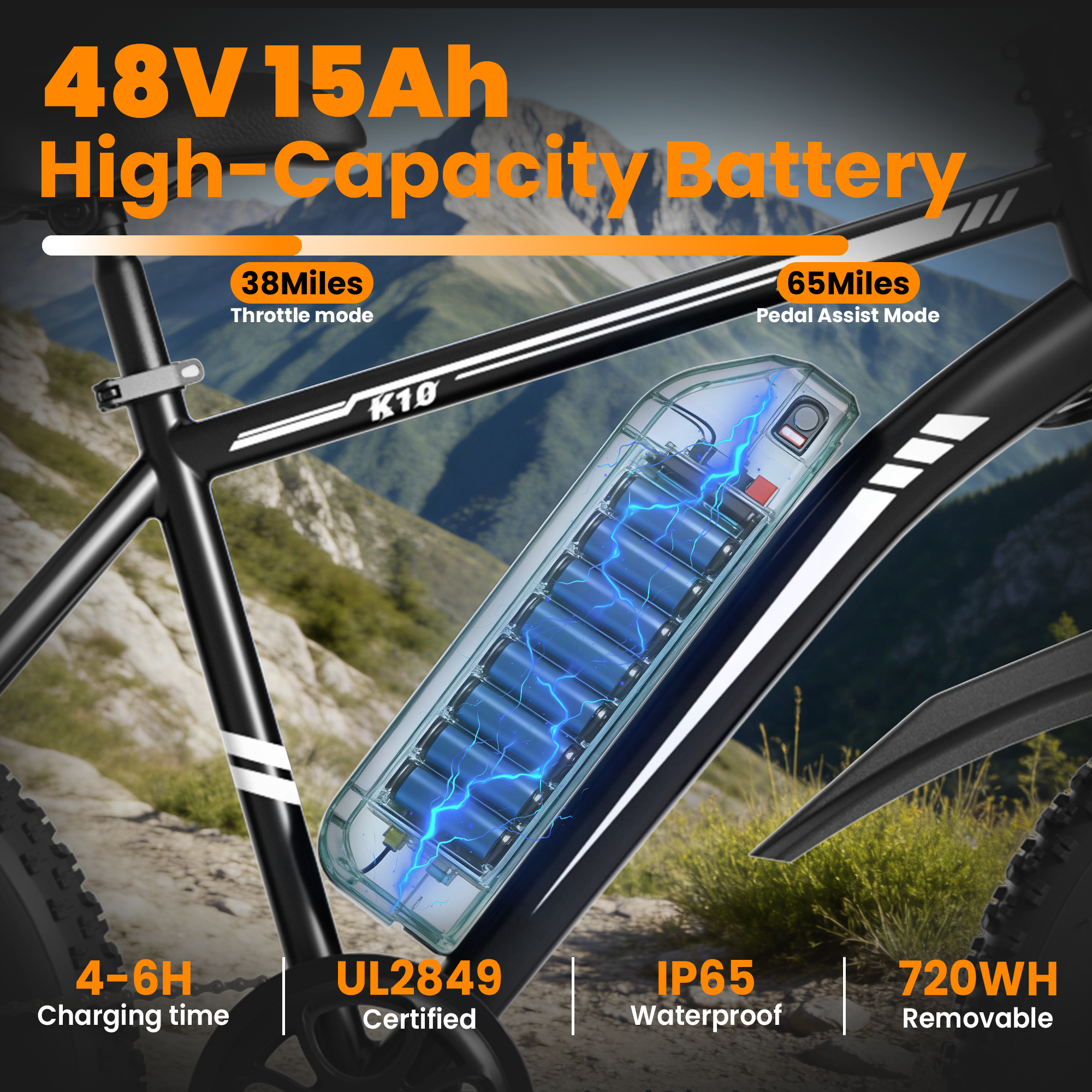 AMYET K10 1000W Electric Bike for Adults with 20