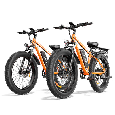 AMYET EB26 1000W Electric Bike with 26"x4" Fat Tire and 48V 15AH Battery, Max 28 MPH 60 Mile Range - Orange