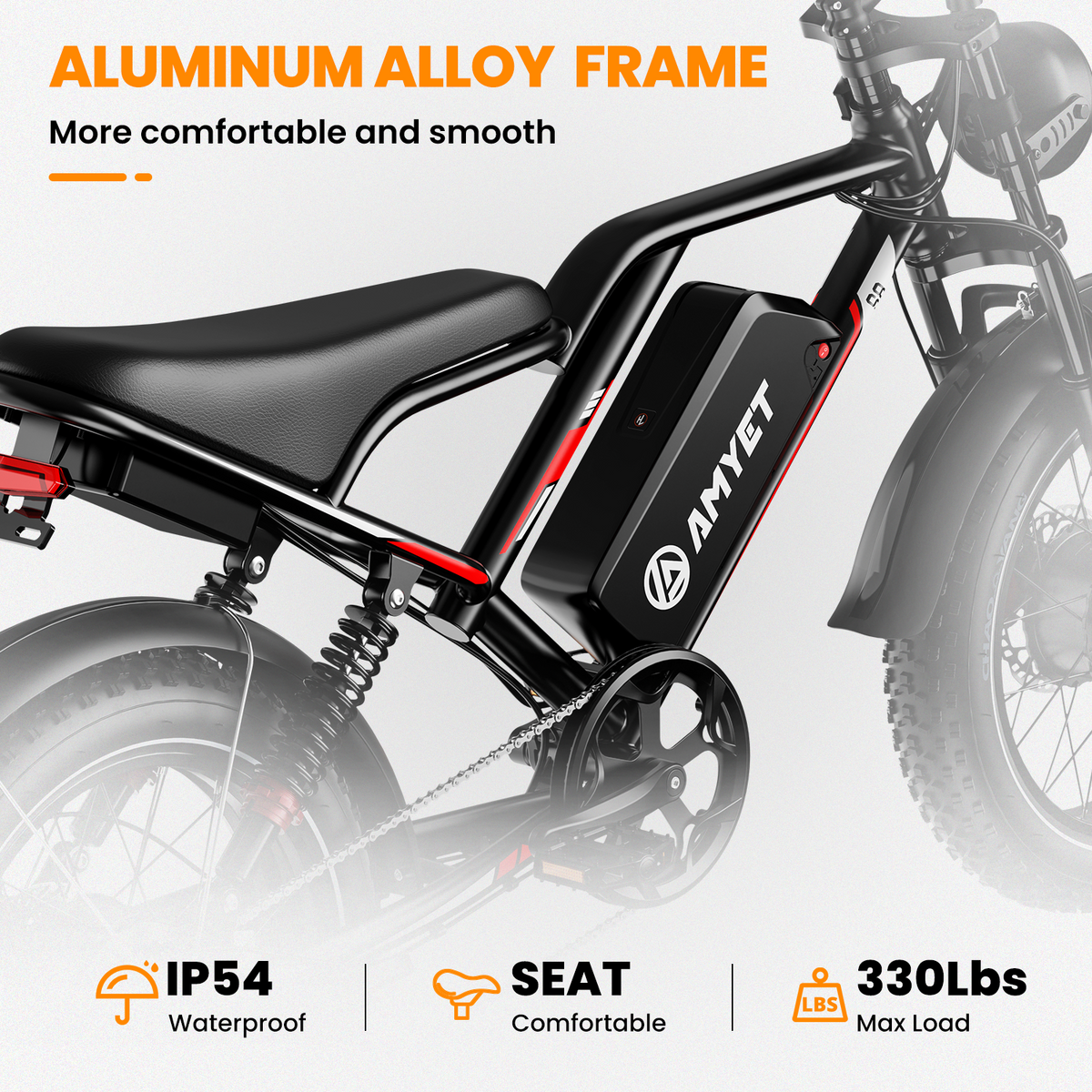 AMYET S8 Peak 3000W Dual Motor Electric Bike - Black