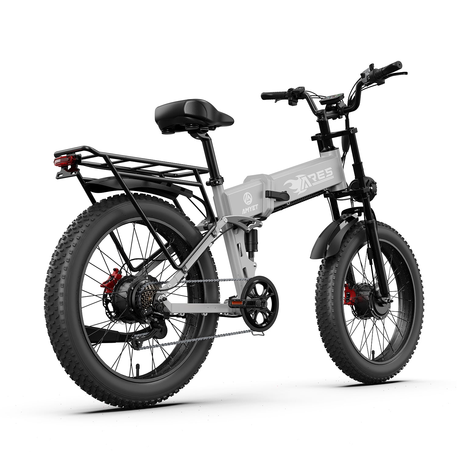 AMYET Ares 2*1000W Dual Motor Electric Mountain Folding Bike 52V/20Ah - Gray