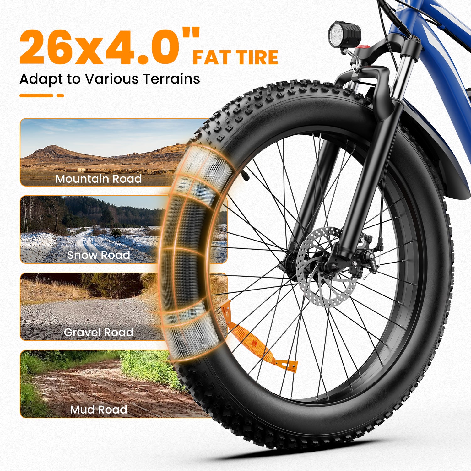 AMYET EB26 1000W Electric Bike - Blue