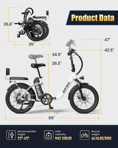 Amyet SE1 Foldable Electric Bike for Adults 1000W Peak Motor, 48V 15AH (720WH) Battery, 20" x3.0 Fat Tire Ebike 28mph 7 Speed Gears Commuter Electric Bicycle E-Bike, Pink