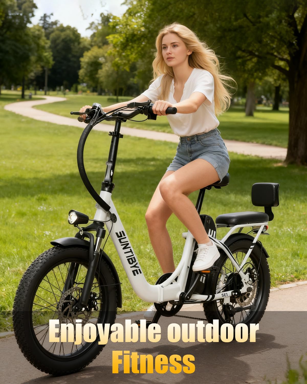 Amyet SE1 Foldable Electric Bike for Adults 1000W Peak Motor, 48V 15AH (720WH) Battery, 20