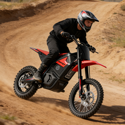 AMYET VT300 Peak 3000W Electric Motorcycle for Teenagers,Electric Bike for Adults with 48V/23.4AH Battery Electric Dirt Bike Max 40MPH Ebike with Hydraulic Brakes,Mountain Off-Road E Dirt Bike,Red