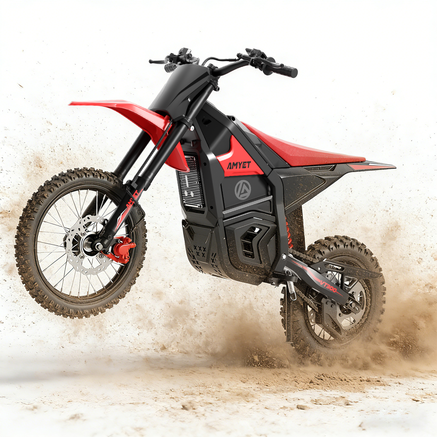 AMYET VT300 Peak 3000W Electric Motorcycle for Teenagers,Electric Bike for Adults with 48V/23.4AH Battery Electric Dirt Bike Max 40MPH Ebike with Hydraulic Brakes,Mountain Off-Road E Dirt Bike,Red