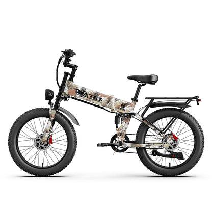 AMYET Ares 2*1000W Dual Motor Electric Mountain Folding Bike 52V/20Ah - Camo