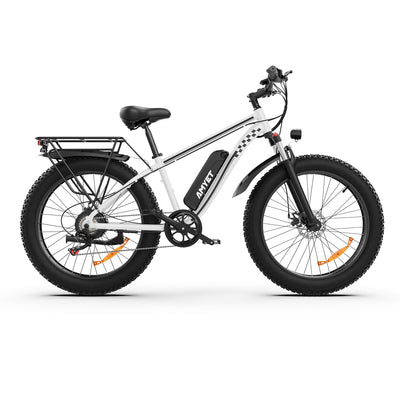 AMYET EB26 1000W Electric Bike with 26"x4" Fat Tire and 48V 15AH Battery, Max 28MPH 60Mile Range - White