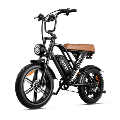 AMYET V9-G60 Electric Bike for Adults, Peak 1500W Ebike 48V 20Ah, 20"x4" Fat Tire Mountain Bike, UL2849 - Brown